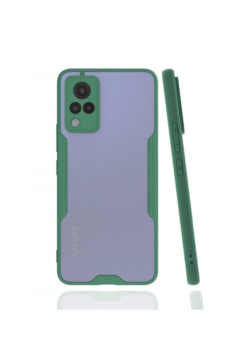 Mey İthalat®  Vivo V21 Kılıf Platin Silikon - Yeşil