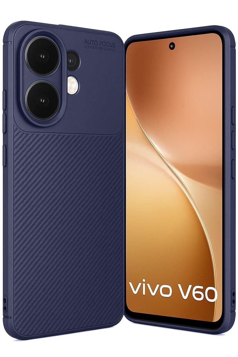 Mey İthalat®  Vivo V60 5G Auto Focus Karbon Kapak - Lacivert