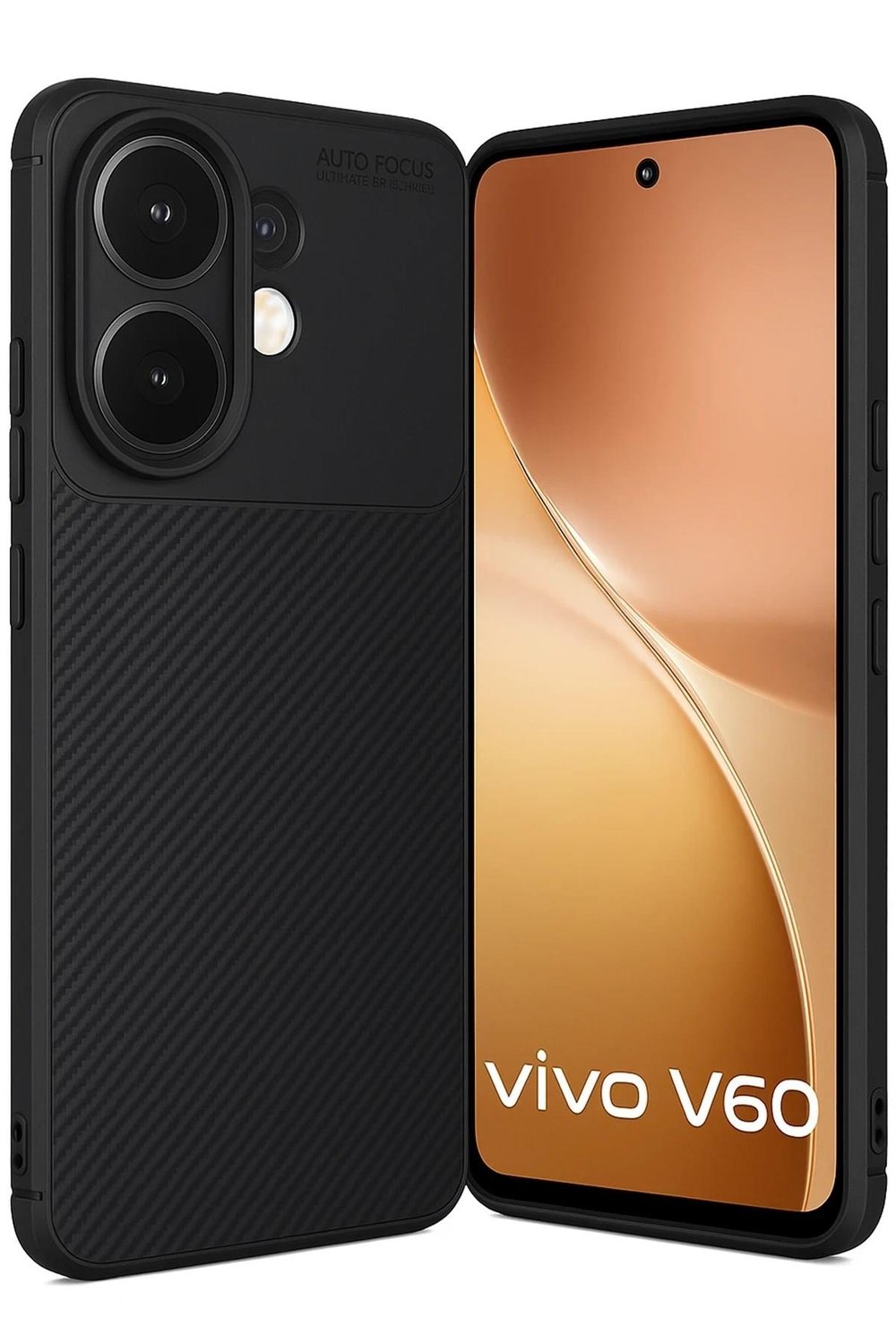 Mey İthalat®  Vivo V60 5G Auto Focus Karbon Kapak - Siyah