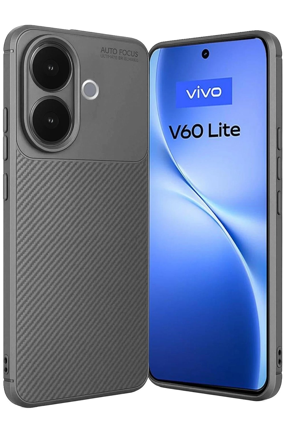 Mey İthalat®  Vivo V60 Lite Auto Focus Karbon Kapak - Gri