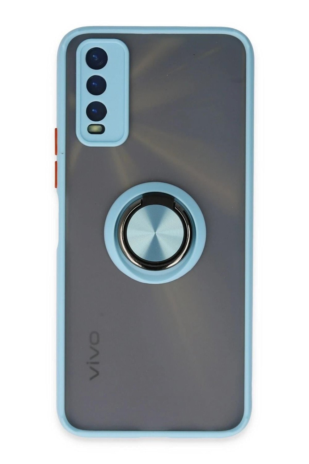 Mey İthalat®  Vivo Y11S Kılıf Montreal Yüzüklü Silikon Kapak - Buz Mavi