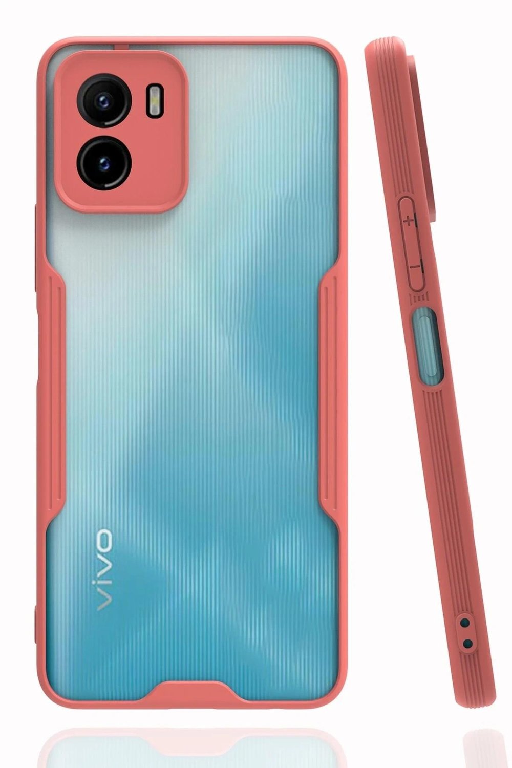 Mey İthalat®  Vivo Y15S Kılıf Platin Silikon - Pembe