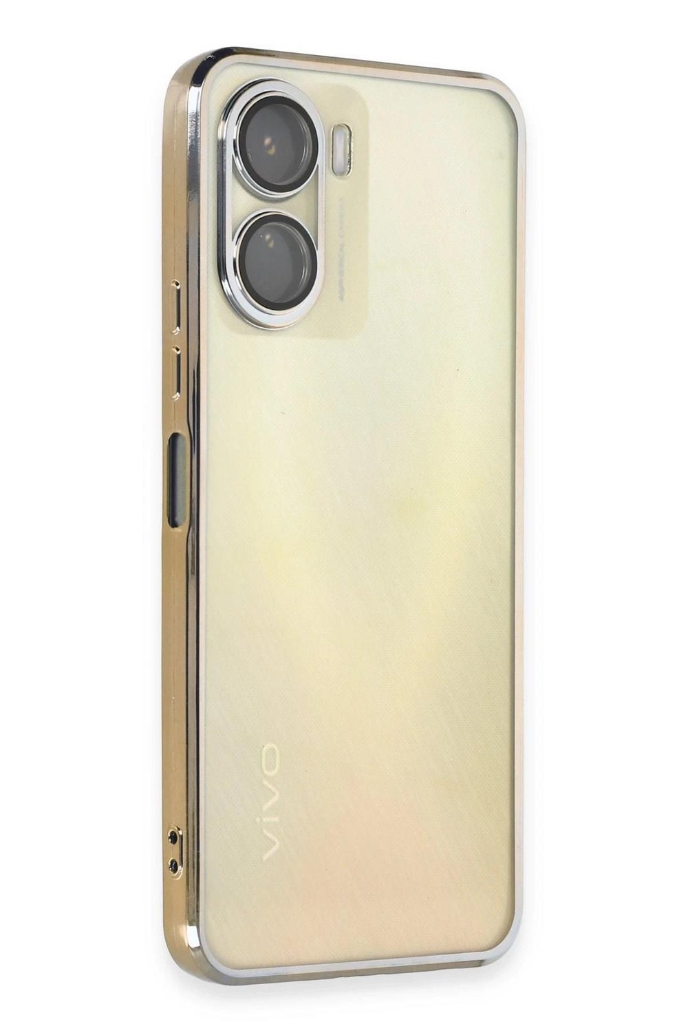 Mey İthalat®  Vivo Y16 Kılıf  Lensli Silikon - Gold