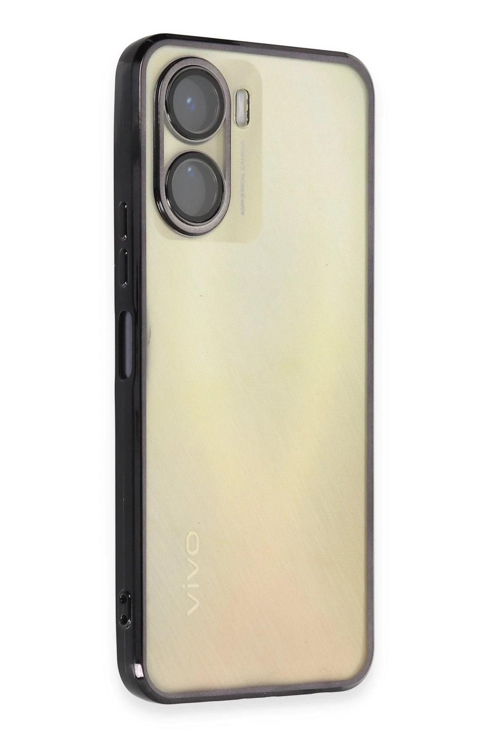 Mey İthalat®  Vivo Y16 Kılıf  Lensli Silikon - Siyah
