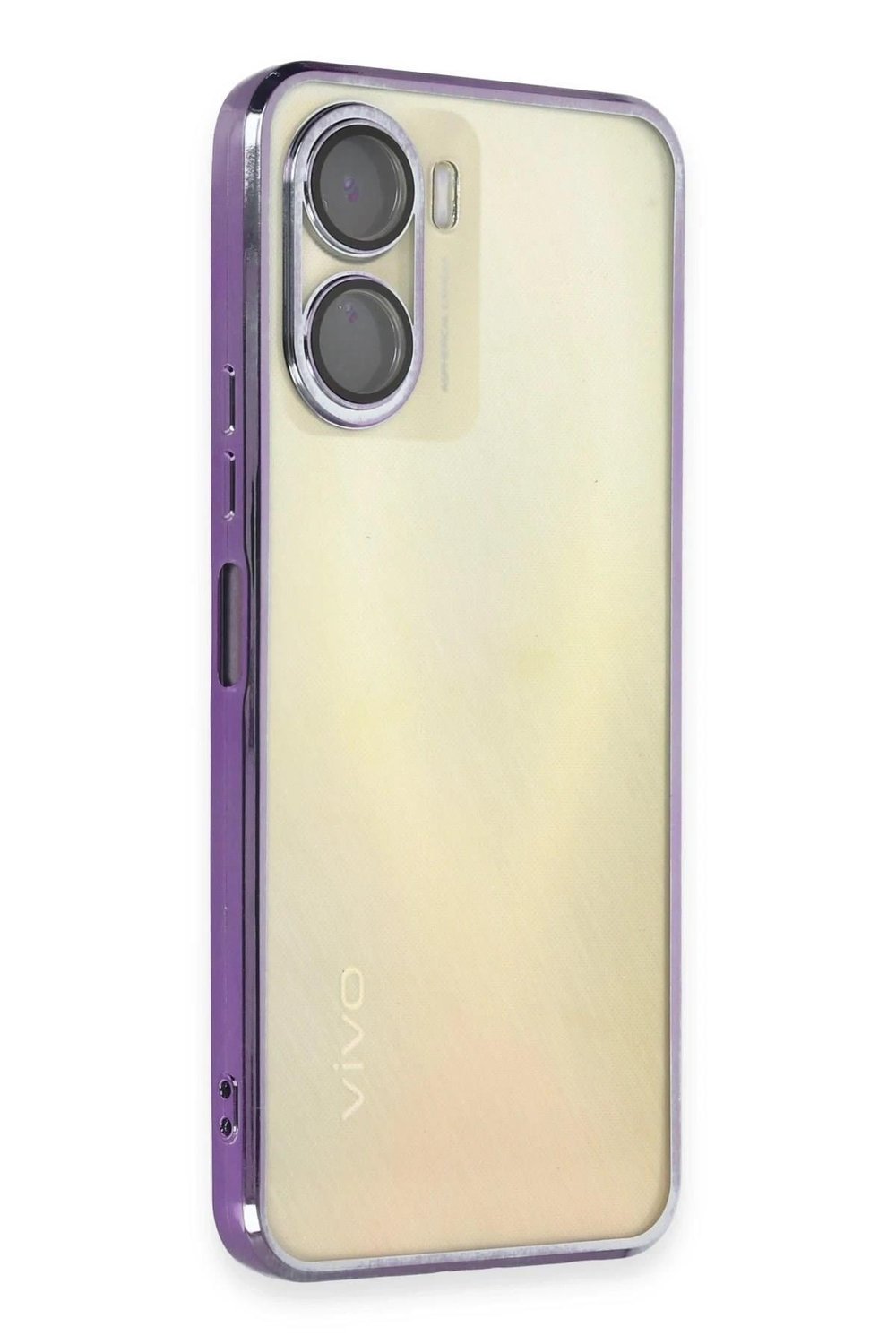 Mey İthalat®  Vivo Y16 Kılıf  Lensli Silikon - Mor