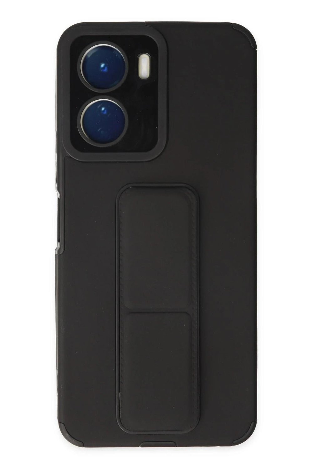 Mey İthalat®  Vivo Y16 Kılıf Mega Standlı Silikon - Siyah