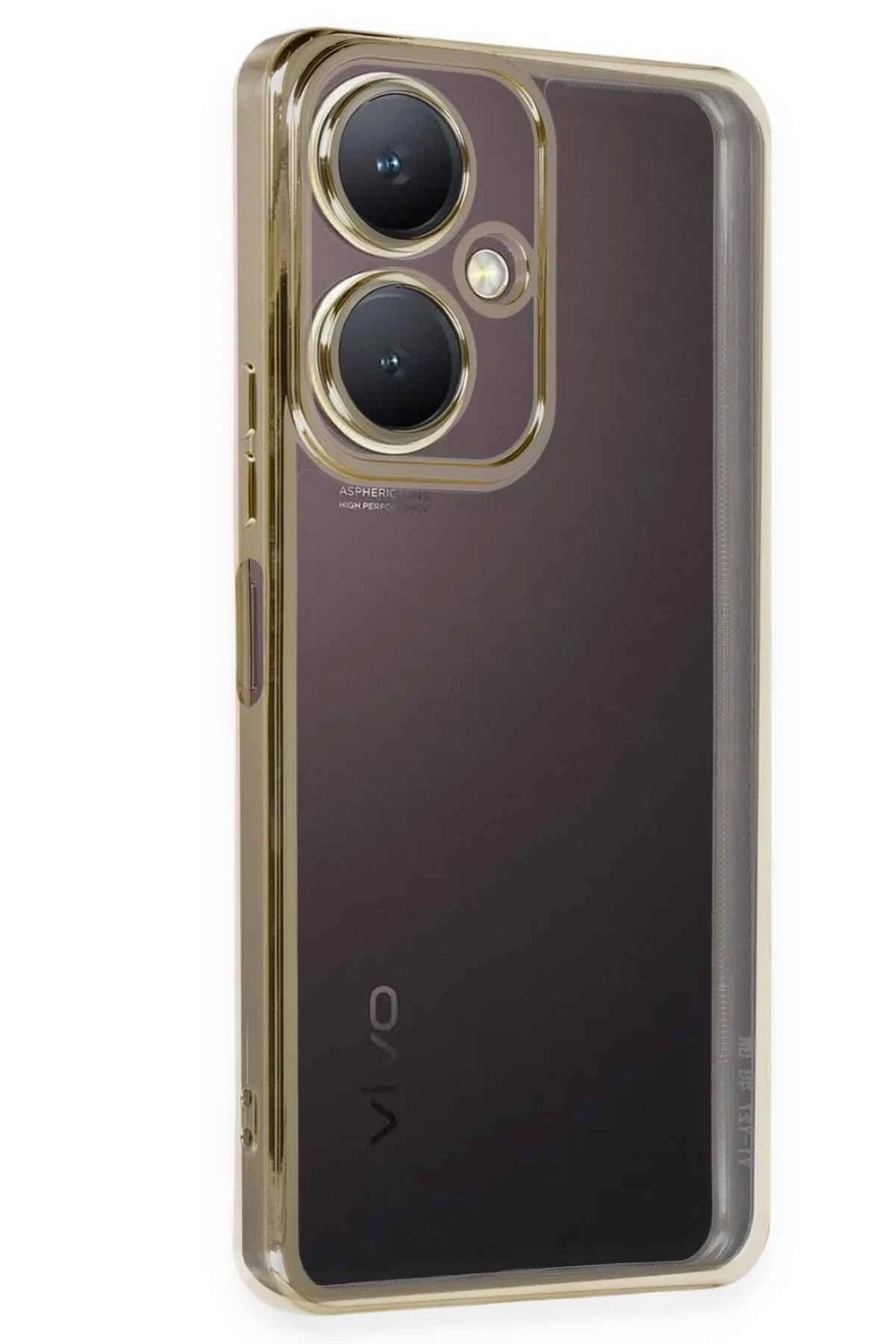 Mey İthalat®  Vivo Y27 Kılıf  Lensli Silikon - Gold