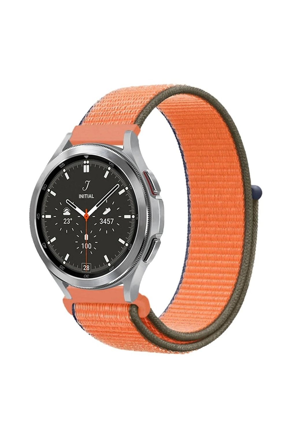 Mey İthalat®  Watch 22mm Hasırlı Cırtcırtlı Kordon - Turuncu