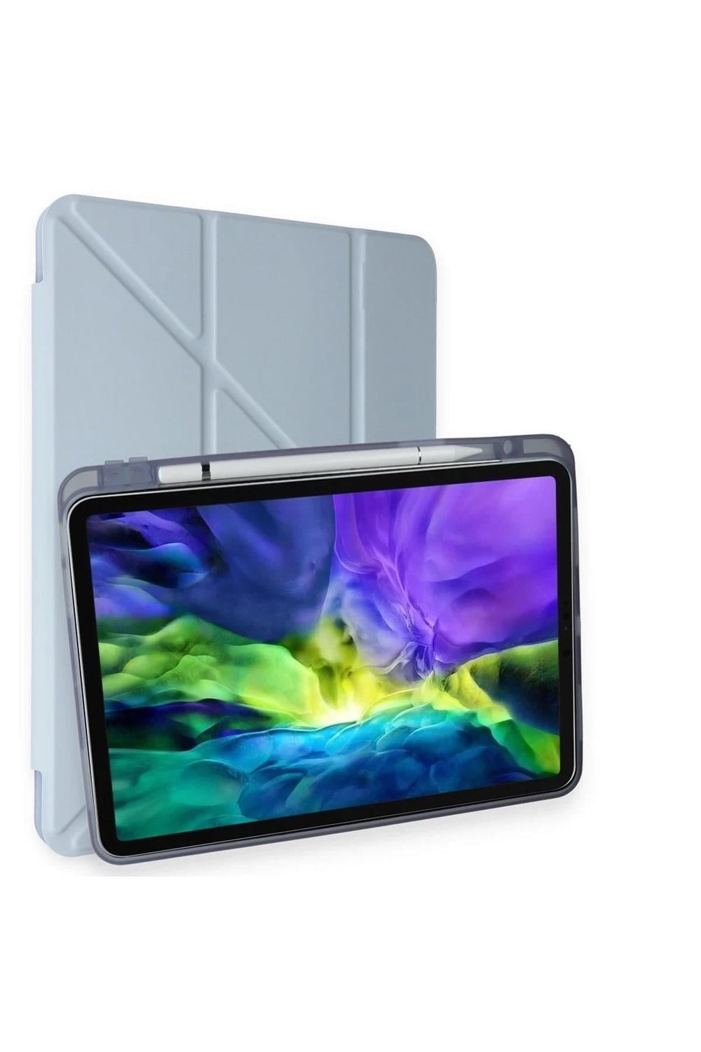 Mey İthalat®  iPad Pro 11 (2021) Kılıf Kalemlikli Hugo Tablet Kılıfı - Mavi