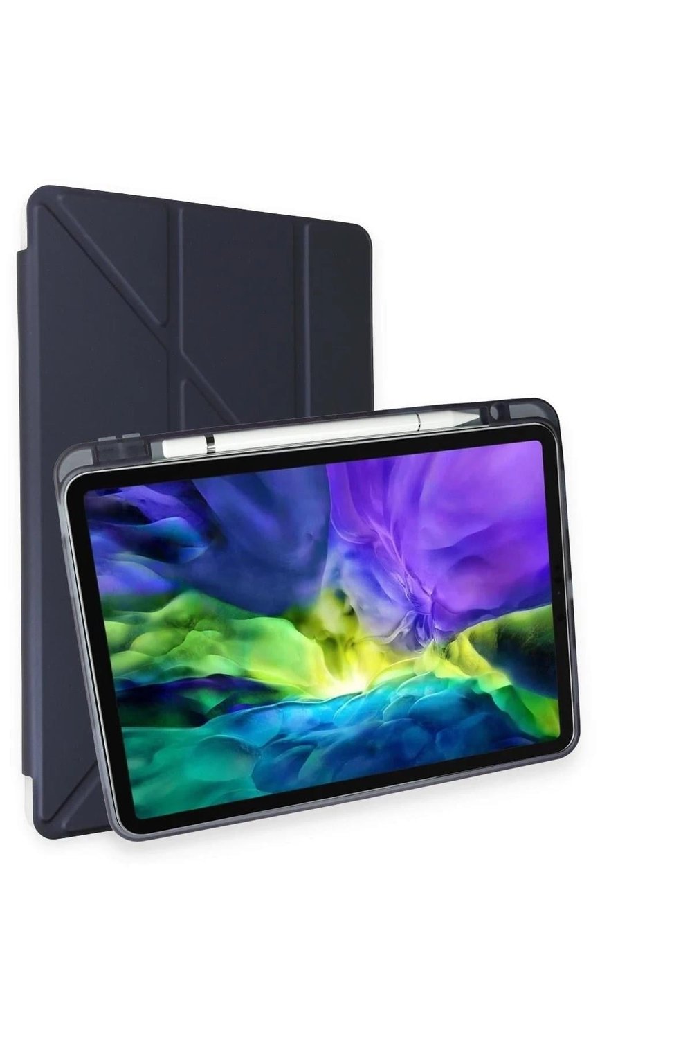 Mey İthalat®  iPad Pro 11 (2024) Kılıf Kalemlikli Mars Tablet Kılıfı - Lacivert