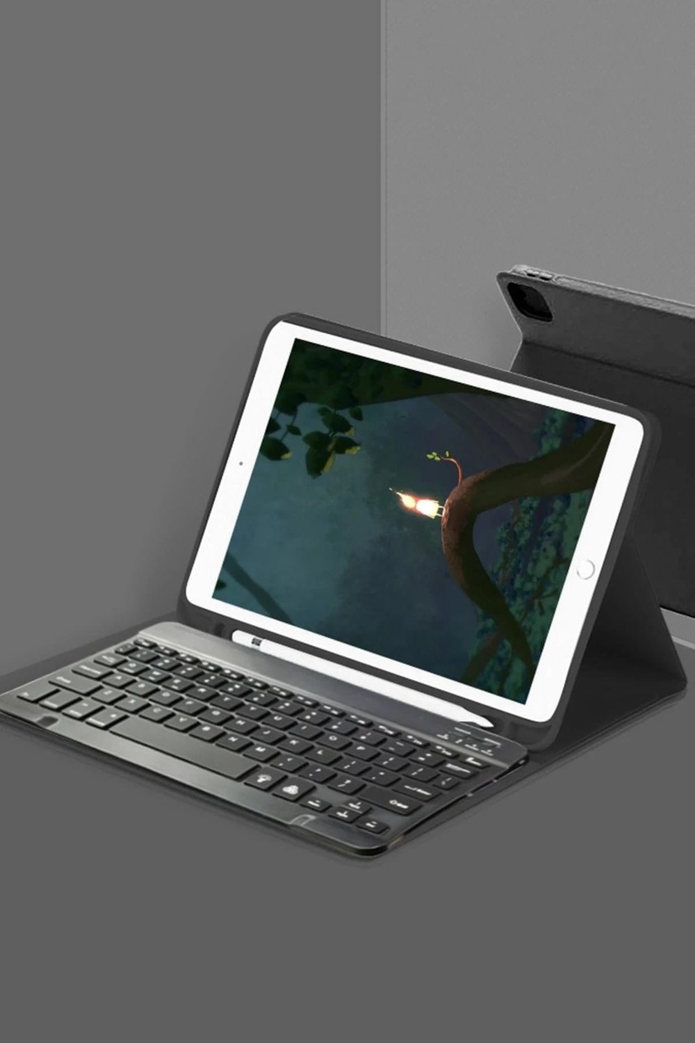 Mey İthalat®  iPad Pro 12.9 (2024) Kılıf KC01 Smart Klavyeli Tablet Kılıfı - Siyah