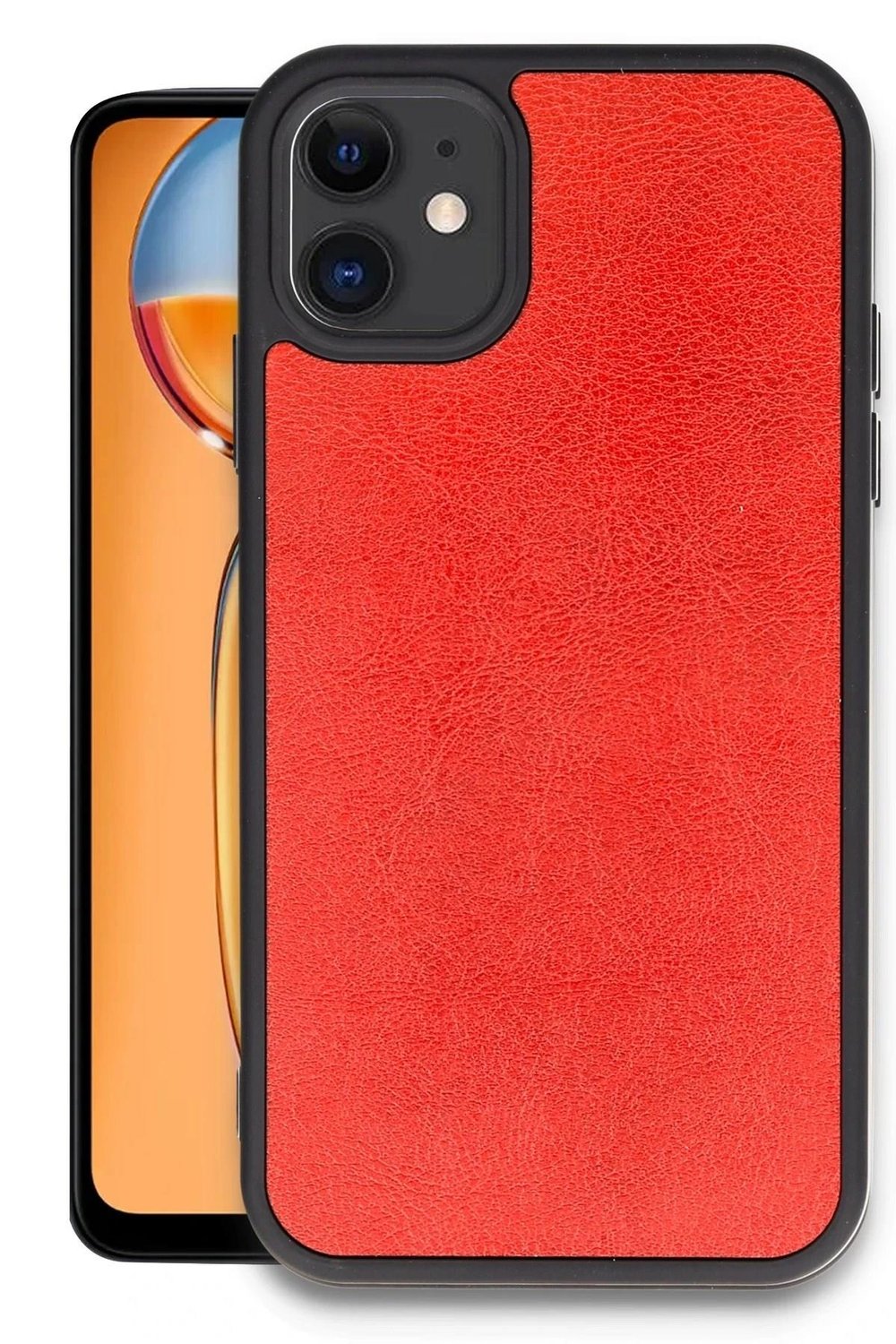 Mey İthalat®  iPhone 11 Kılıf Aras Deri Kapak - Kırmızı