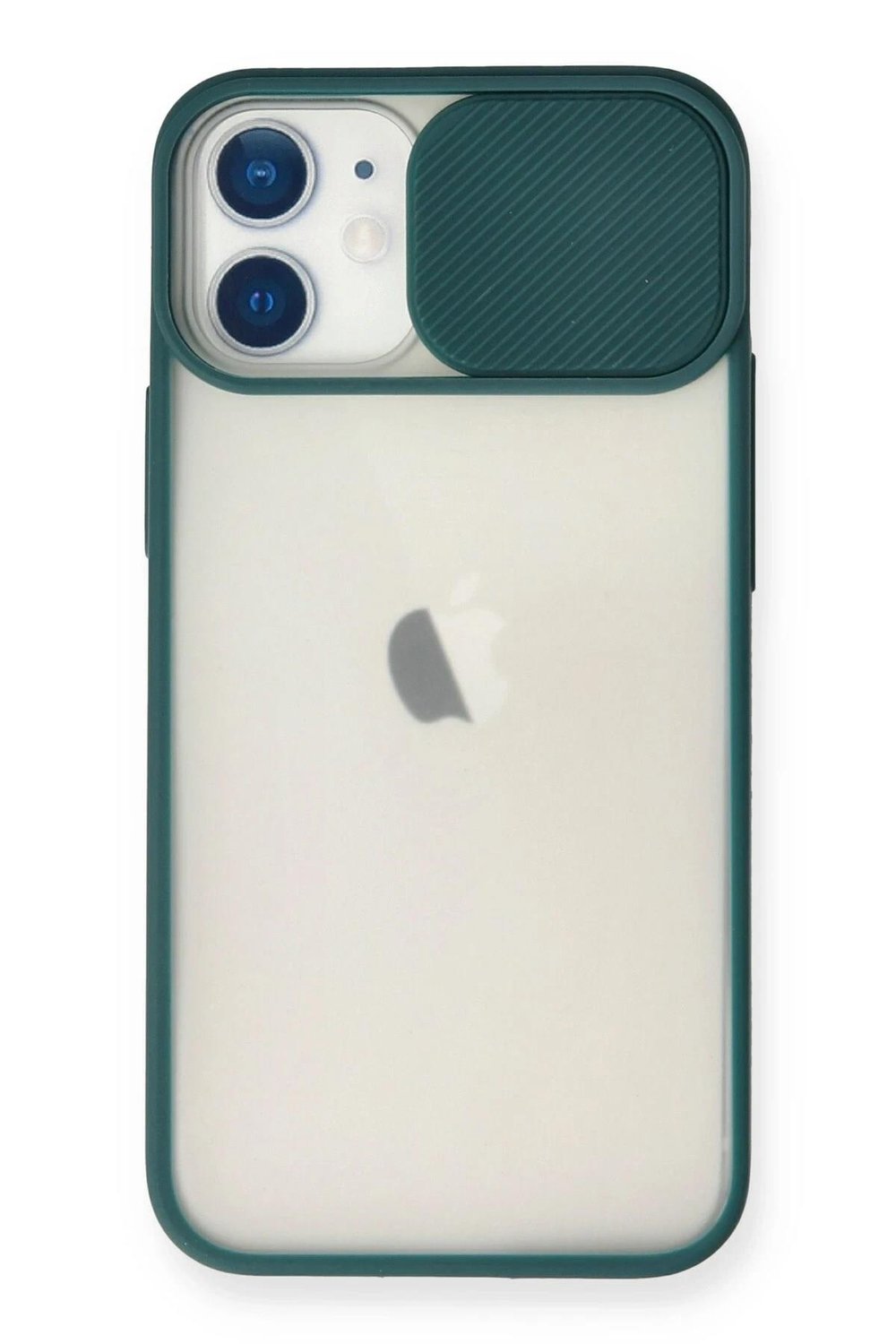 Mey İthalat®  iPhone 11 Kılıf Palm Buzlu Kamera Sürgülü Silikon - Yeşil