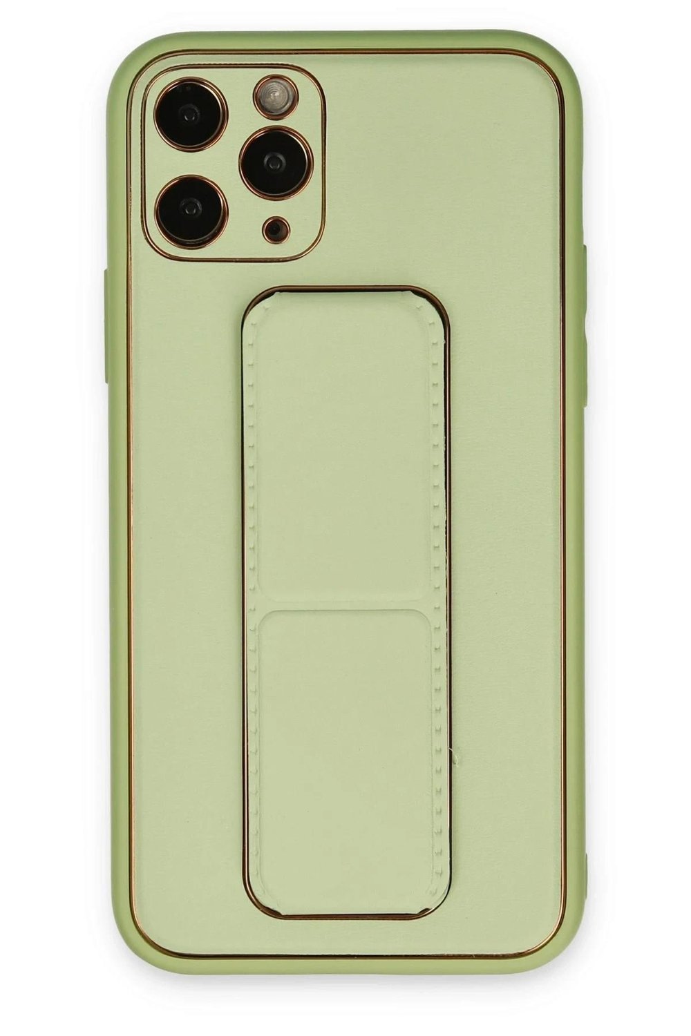 Mey İthalat®  iPhone 11 Pro Kılıf Coco Deri Standlı Kapak - Su Yeşili