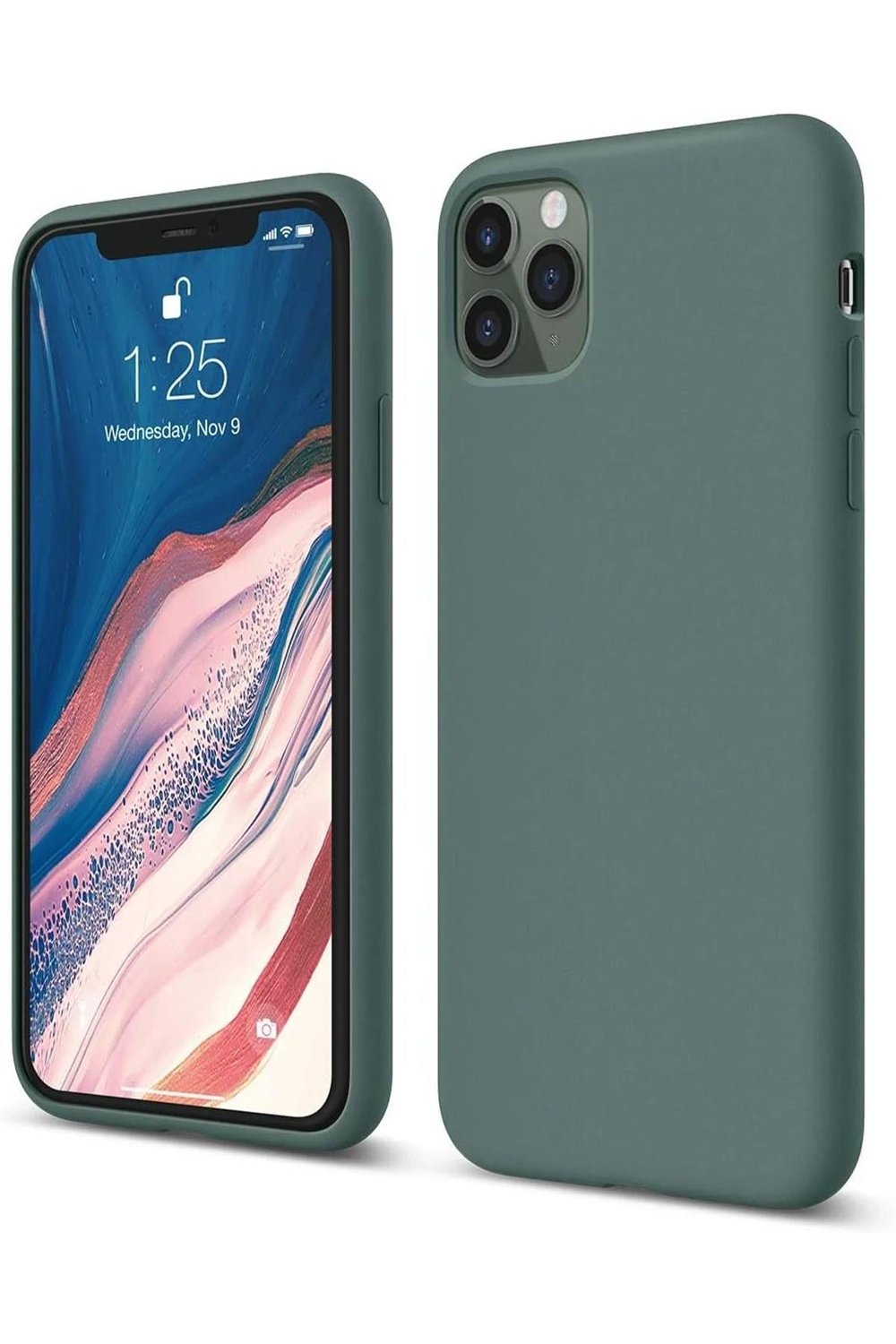 Mey İthalat®  iPhone 11 Pro Kılıf First Silikon - Koyu Yeşil