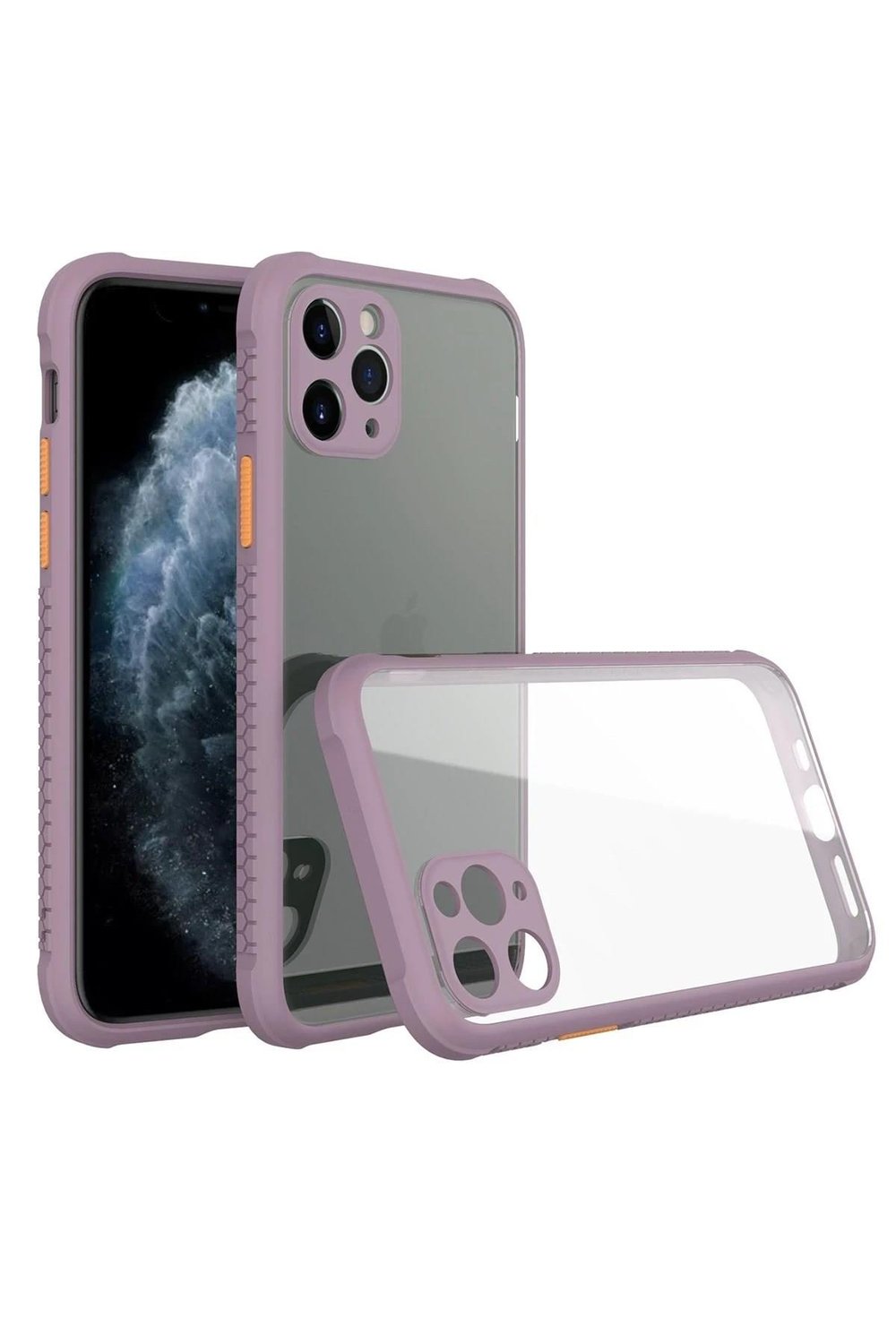 Mey İthalat®  iPhone 11 Pro Kılıf Miami Şeffaf Silikon - Açık Mor