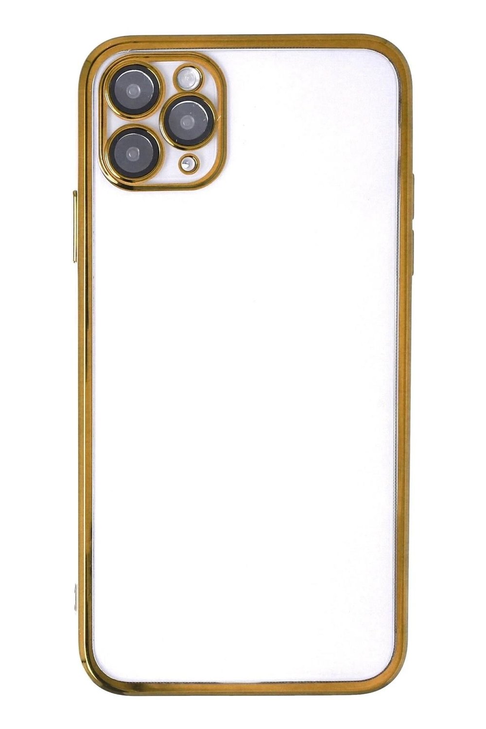 Mey İthalat®  iPhone 11 Pro Max Kılıf  Lensli Silikon - Gold