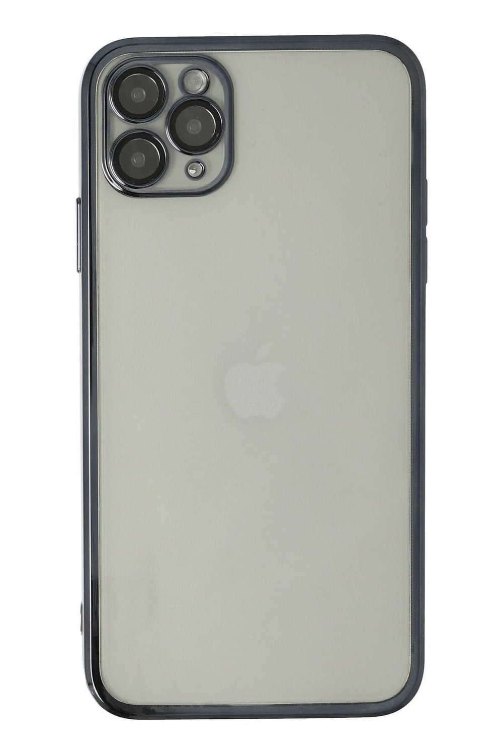 Mey İthalat®  iPhone 11 Pro Max Kılıf  Lensli Silikon - Siyah