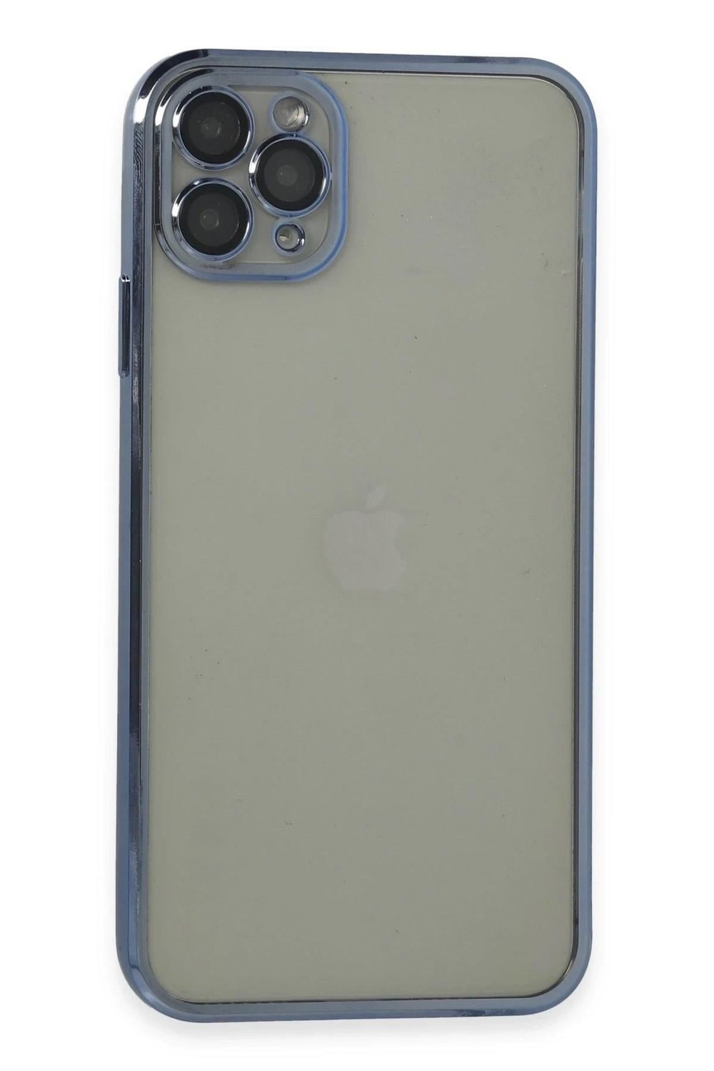 Mey İthalat®  iPhone 11 Pro Max Kılıf  Lensli Silikon - Açık Mavi