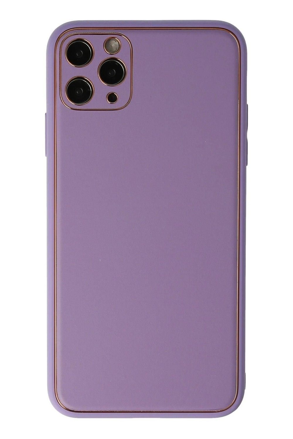 Mey İthalat®  iPhone 11 Pro Max Kılıf Coco Deri Silikon Kapak - Lila