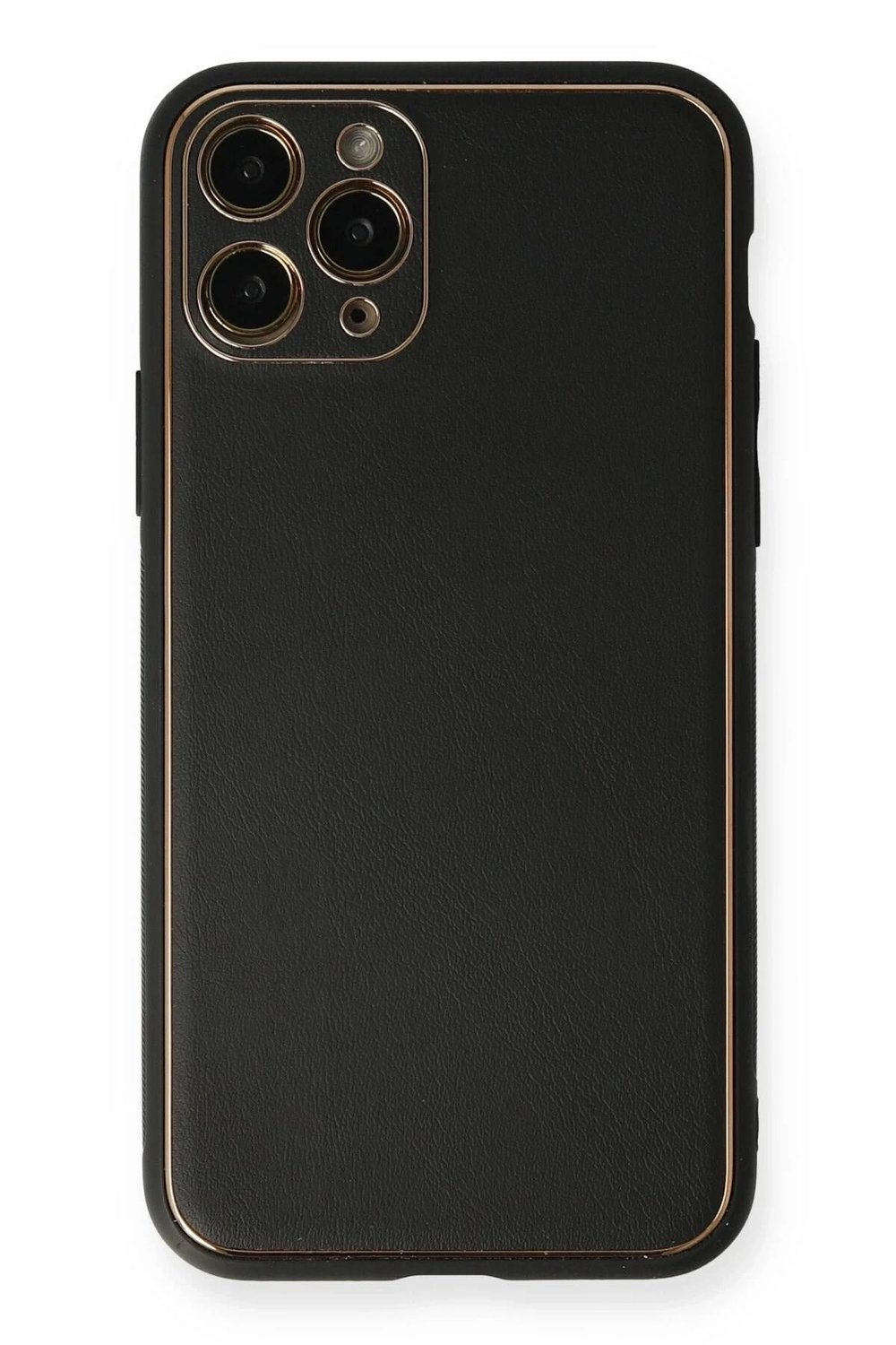 Mey İthalat®  iPhone 11 Pro Max Kılıf Coco Deri Silikon Kapak - Siyah