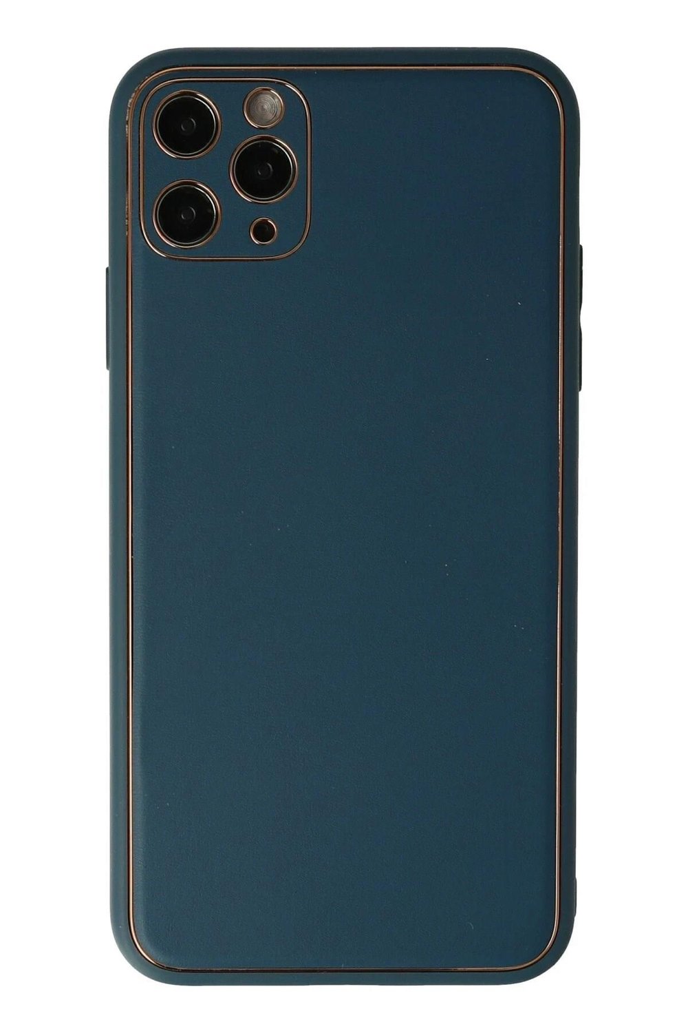 Mey İthalat®  iPhone 11 Pro Max Kılıf Coco Deri Silikon Kapak - Mavi
