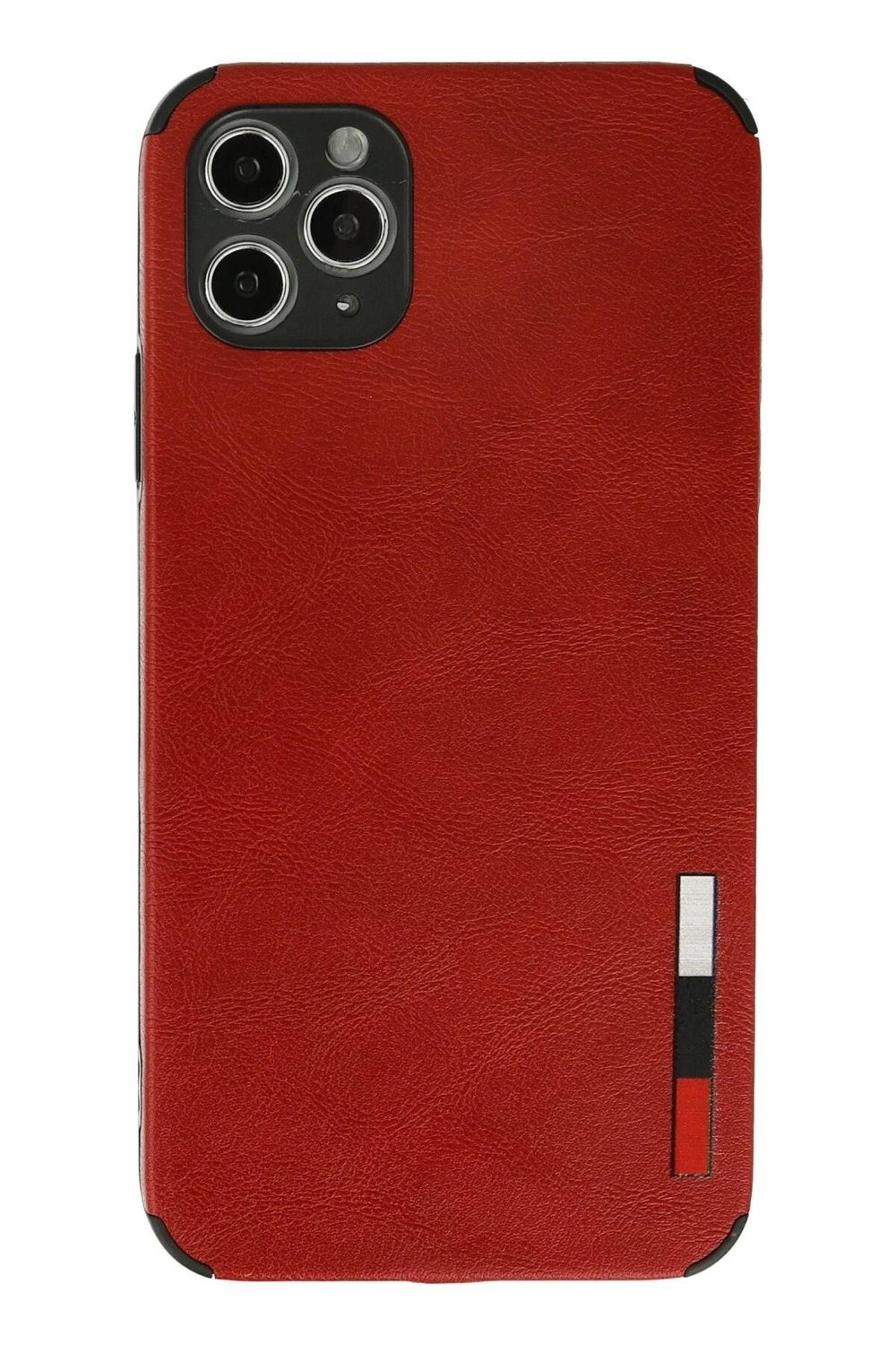 Mey İthalat®  iPhone 11 Pro Max Kılıf Loop Deri Silikon - Kırmızı
