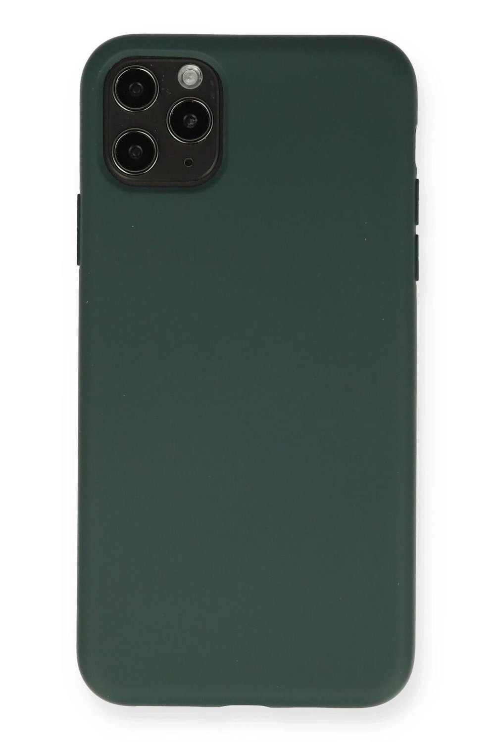 Mey İthalat®  iPhone 11 Pro Max Kılıf Nano içi Kadife Silikon - Koyu Yeşil