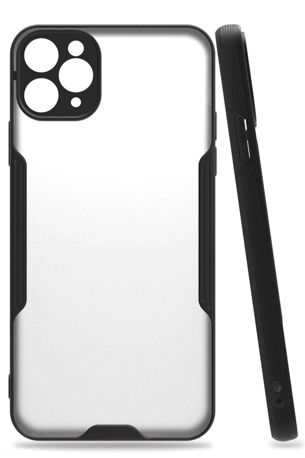 Mey İthalat®  iPhone 11 Pro Max Kılıf Platin Silikon - Siyah