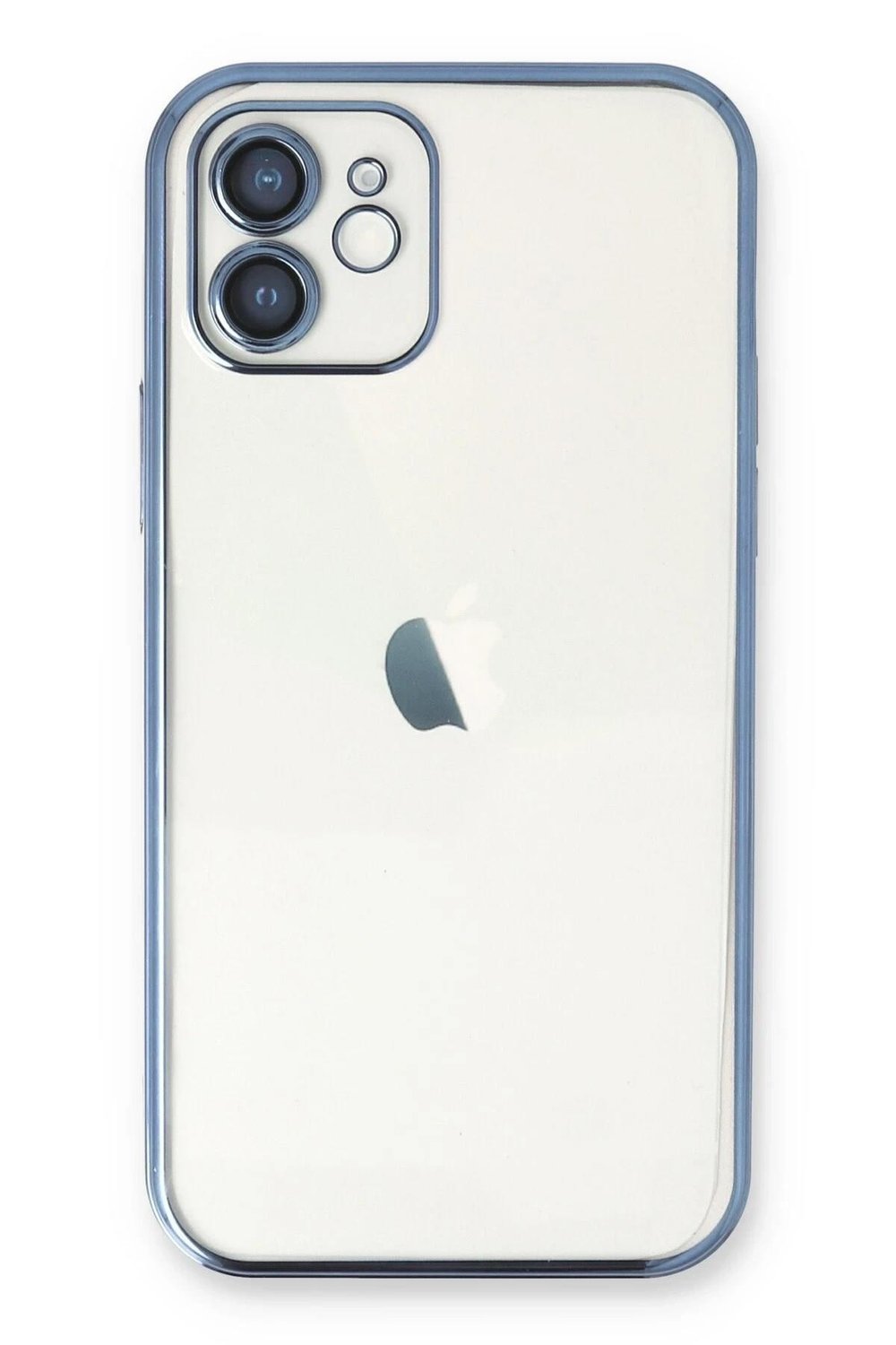 Mey İthalat®  iPhone 12 Kılıf  Lensli Silikon - Açık Mavi