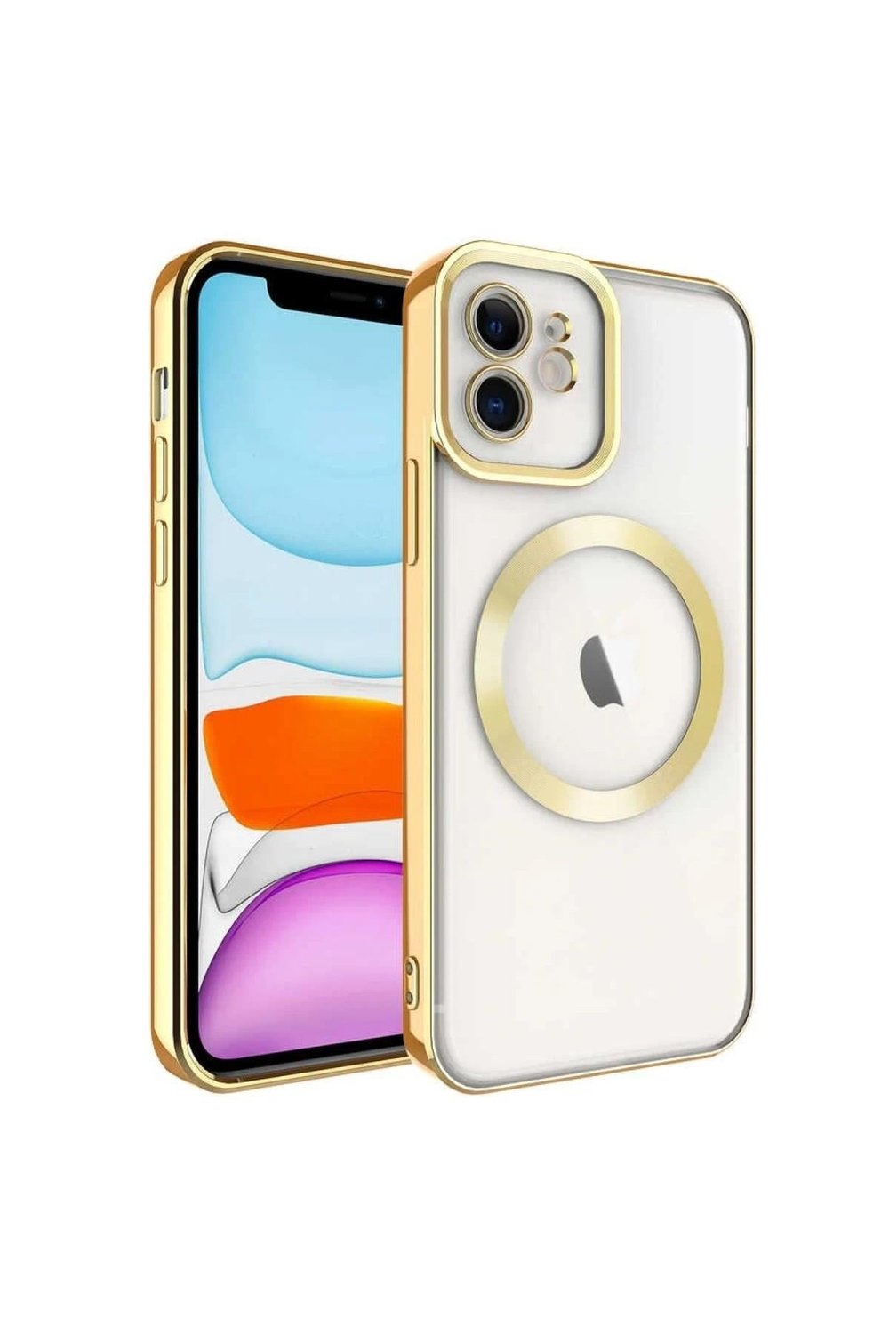 Mey İthalat®  iPhone 12 Kılıf Kross Magneticsafe Kapak - Gold
