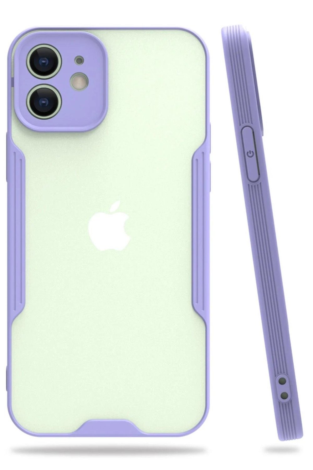 Mey İthalat®  iPhone 12 Kılıf Platin Silikon - Lila