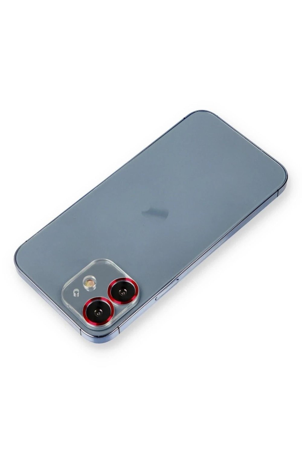 Mey İthalat®  iPhone 12 Metal Kamera Lens Koruma Cam - Kırmızı
