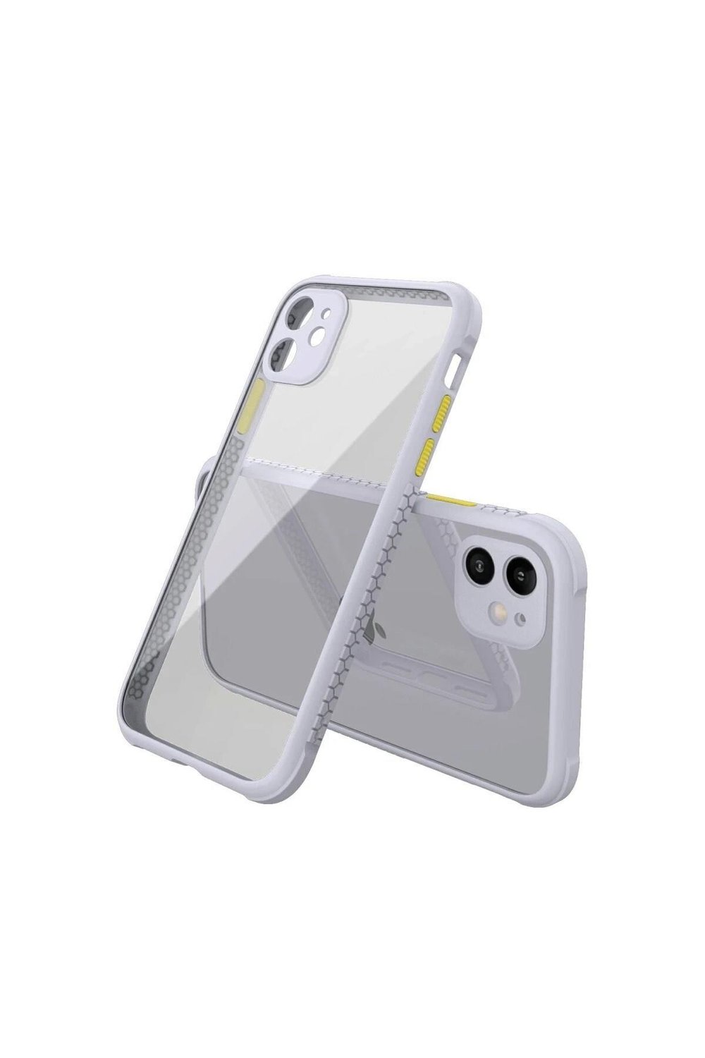 Mey İthalat®  iPhone 12 Mini Kılıf Miami Şeffaf Silikon - Lila