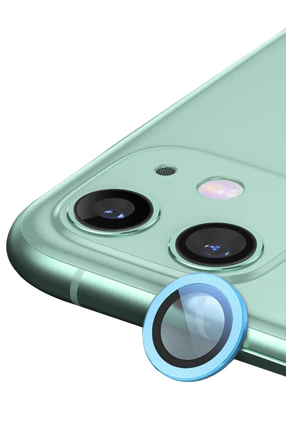 Mey İthalat®  iPhone 12 Mini Raze Metal Kamera Lens - Mavi