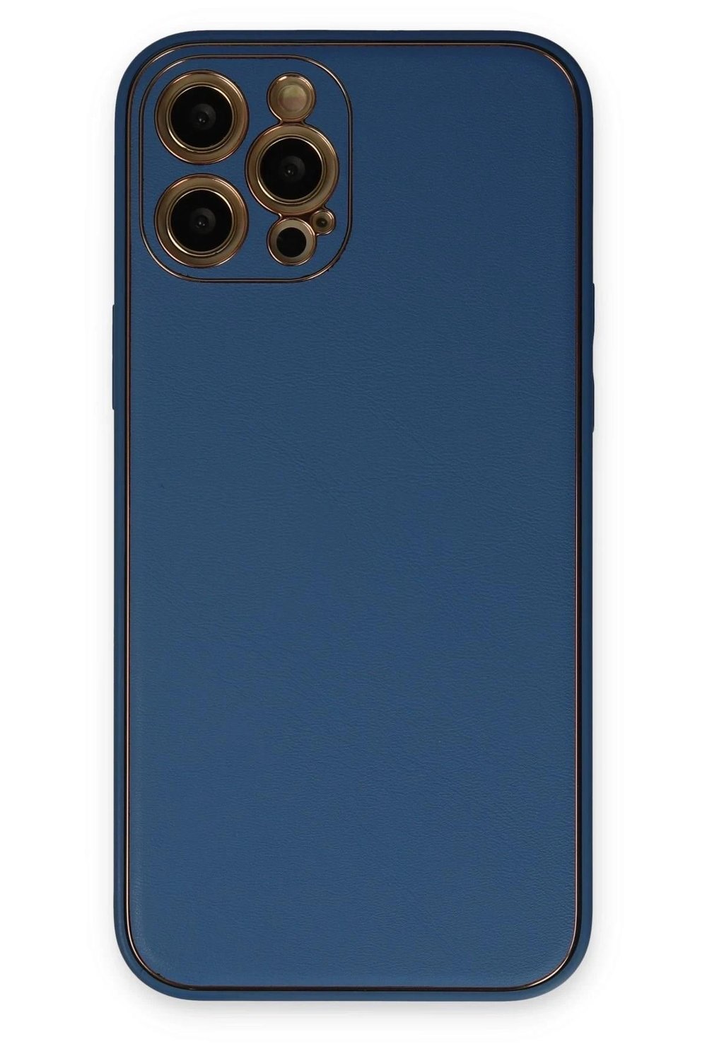 Mey İthalat®  iPhone 12 Pro Kılıf Coco Deri Silikon Kapak - Açık Mavi