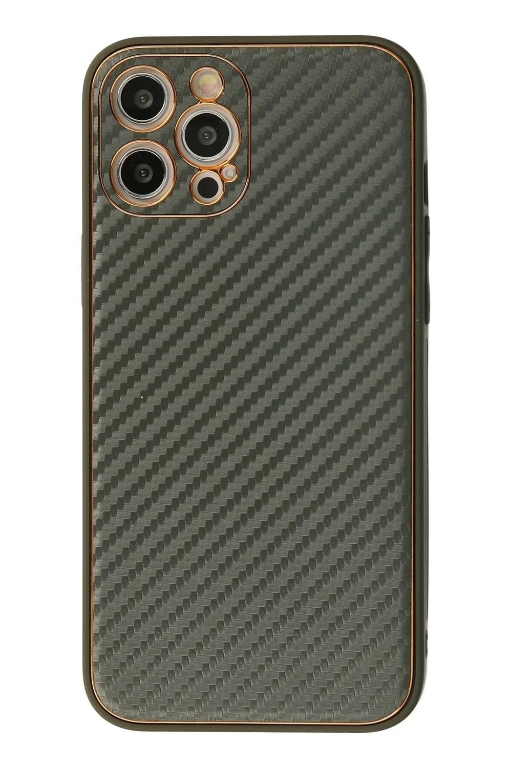 Mey İthalat®  iPhone 12 Pro Kılıf Coco Karbon Silikon - Füme