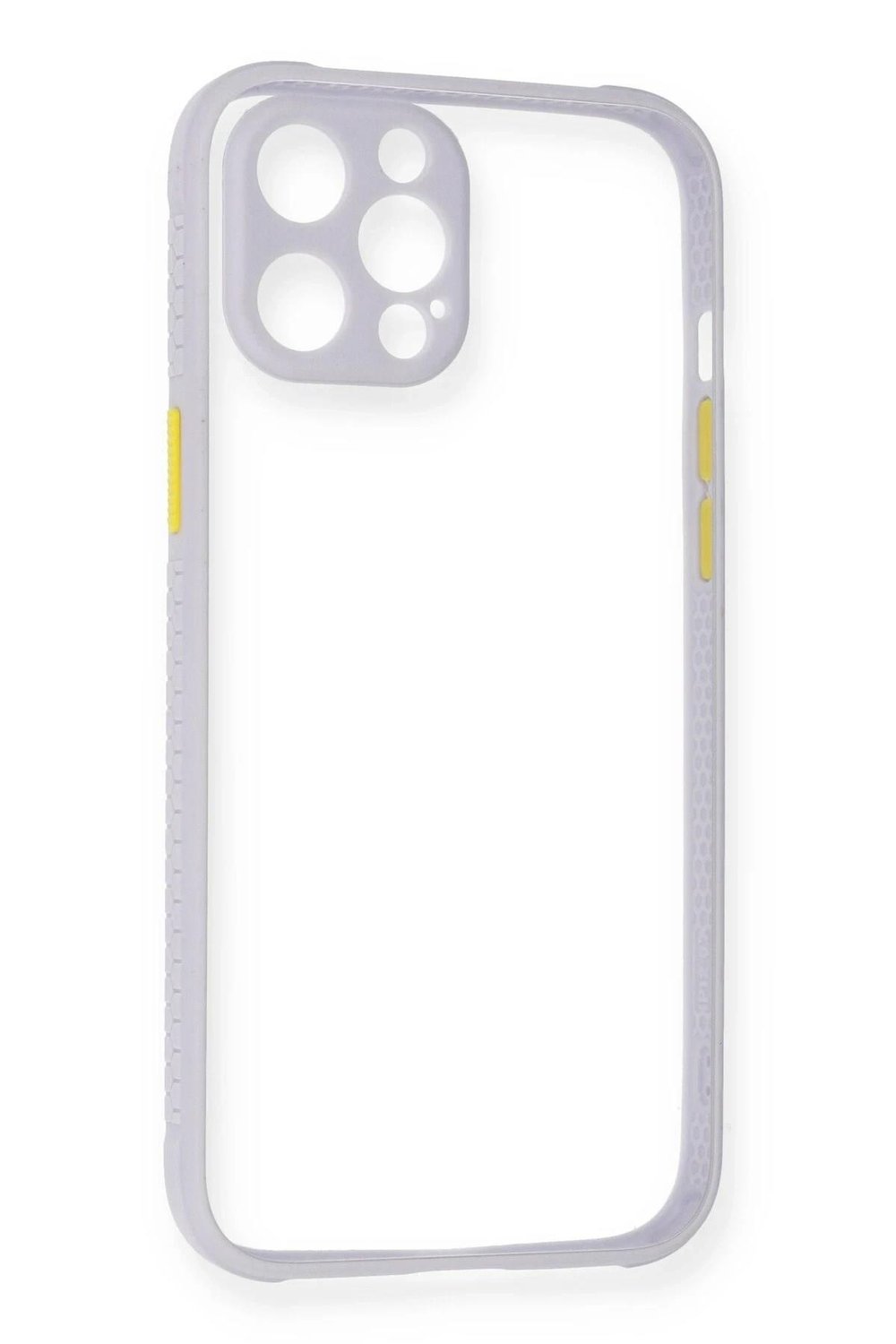 Mey İthalat®  iPhone 12 Pro Kılıf Miami Şeffaf Silikon - Lila