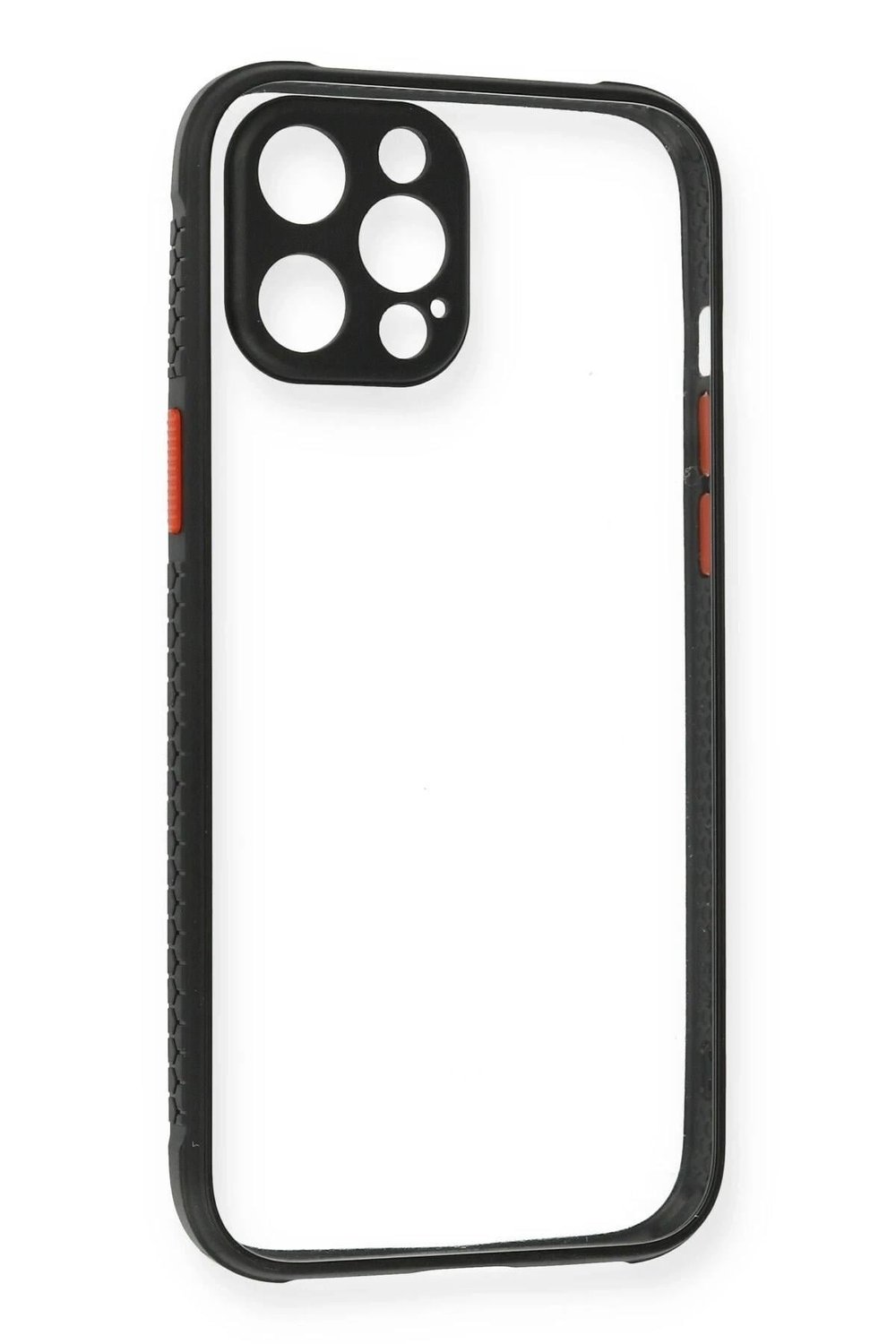 Mey İthalat®  iPhone 12 Pro Kılıf Miami Şeffaf Silikon - Siyah