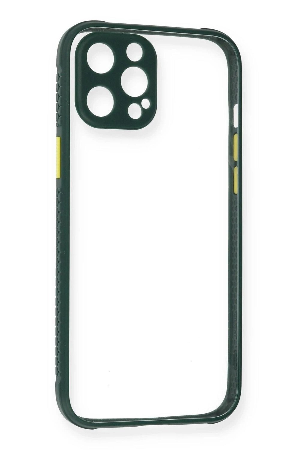 Mey İthalat®  iPhone 12 Pro Kılıf Miami Şeffaf Silikon - Koyu Yeşil