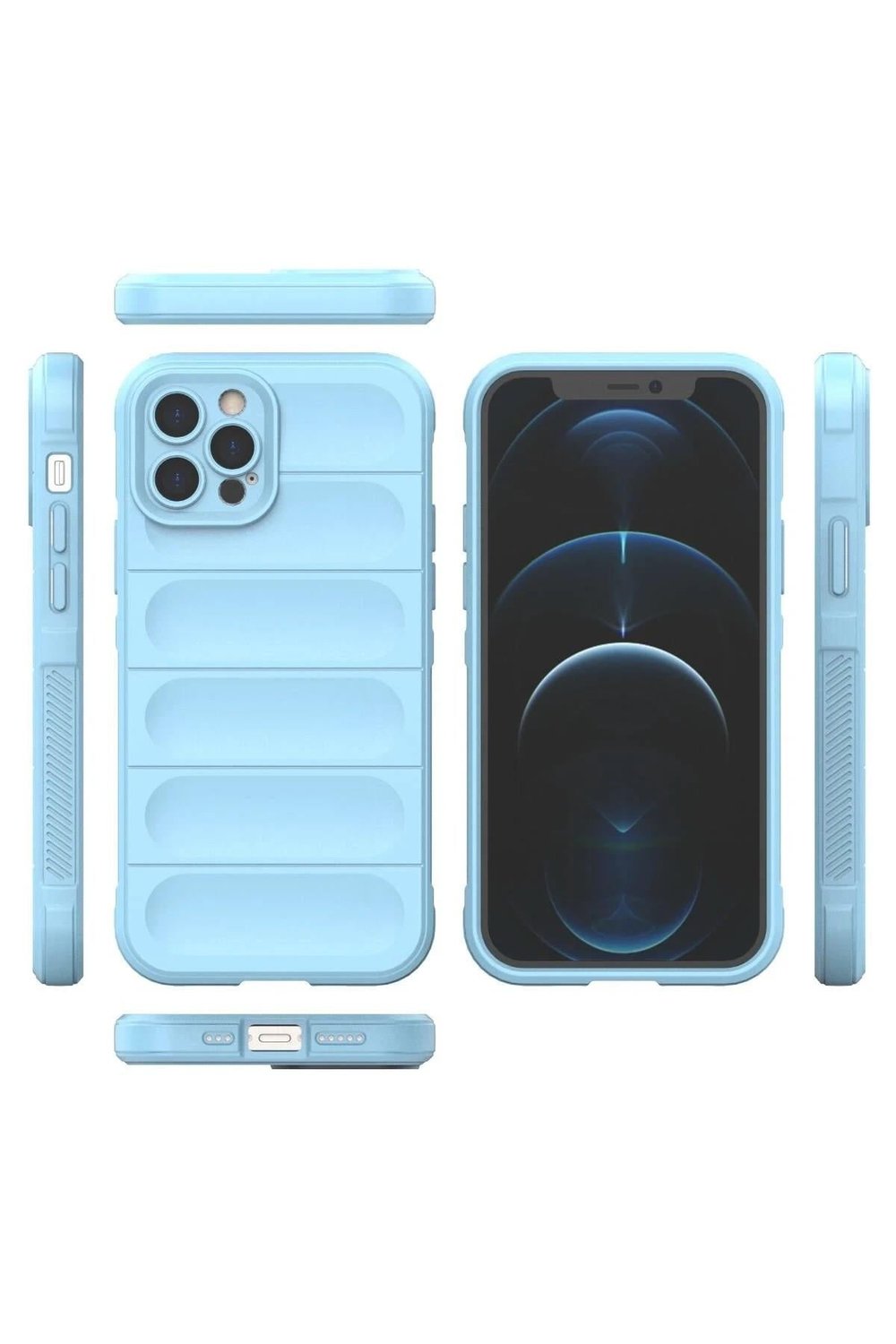 Mey İthalat®  iPhone 12 Pro Kılıf Optimum Silikon - Sky Blue