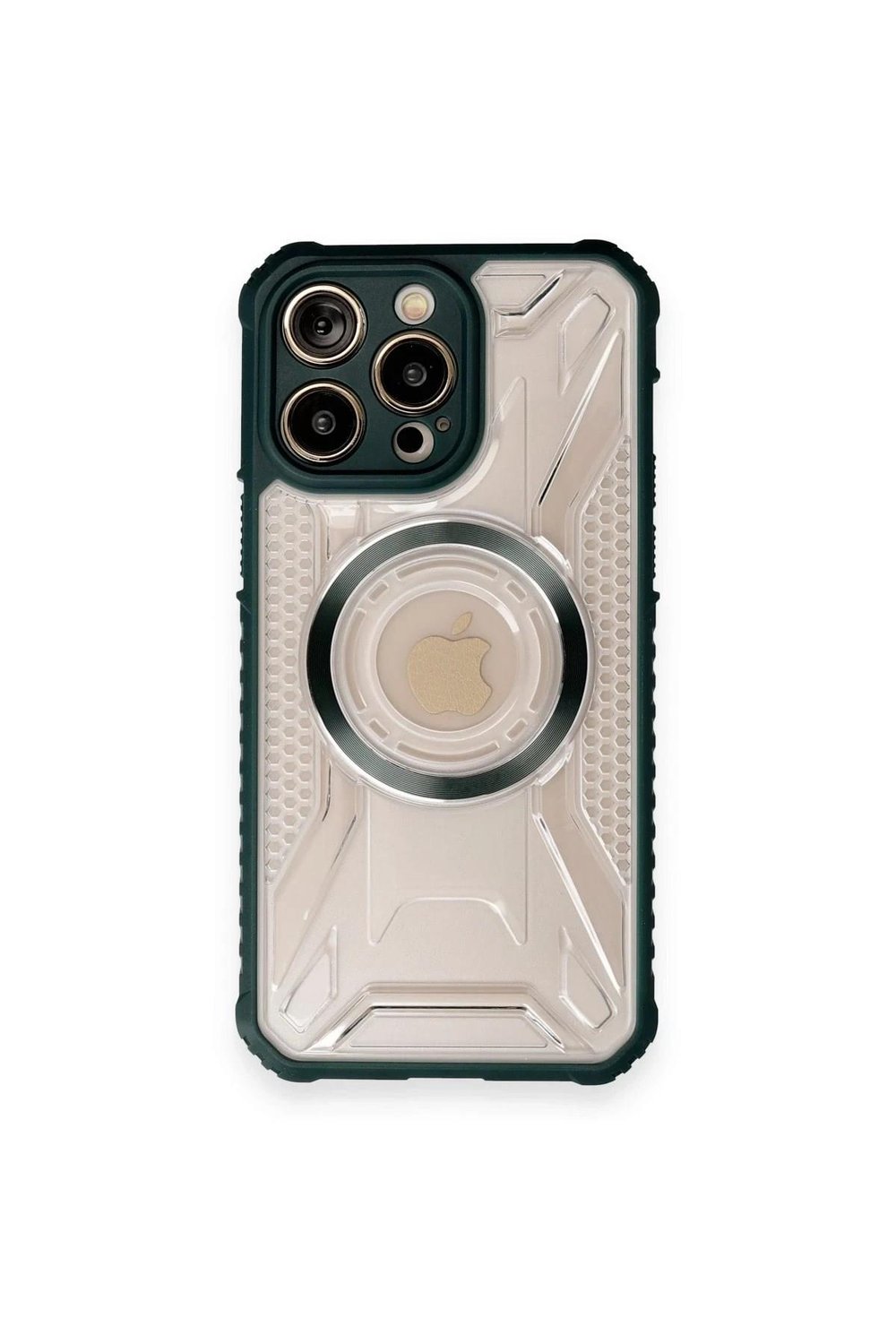 Mey İthalat®  iPhone 12 Pro Kılıf Prag Magneticsafe Kapak - Koyu Yeşil
