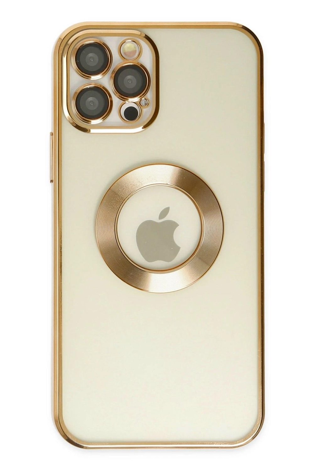 Mey İthalat®  iPhone 12 Pro Kılıf Slot Silikon - Gold