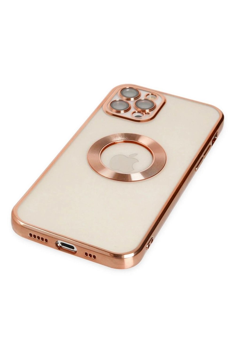 Mey İthalat®  iPhone 12 Pro Kılıf Slot Silikon - Rose Gold