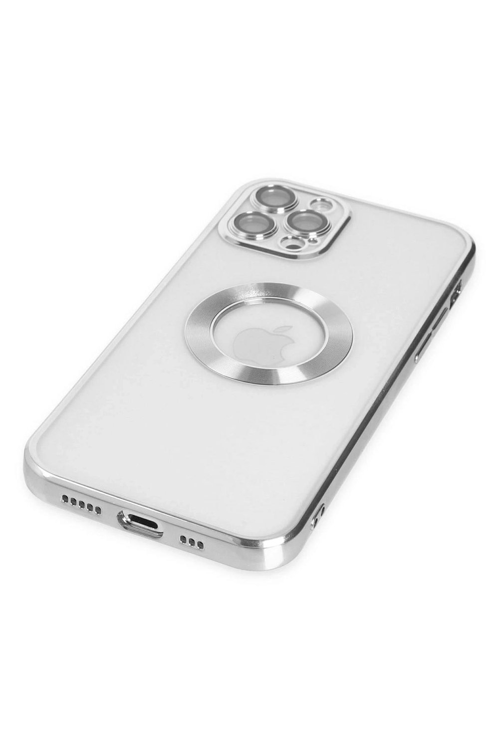 Mey İthalat®  iPhone 12 Pro Kılıf Slot Silikon - Gümüş