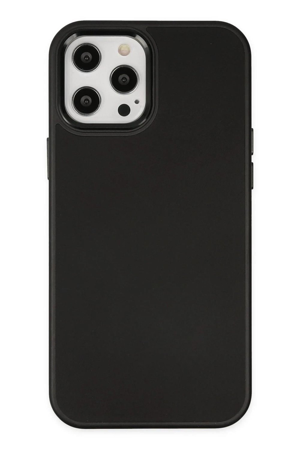 Mey İthalat®  iPhone 12 Pro Max Kılıf Asya Deri Silikon - Siyah