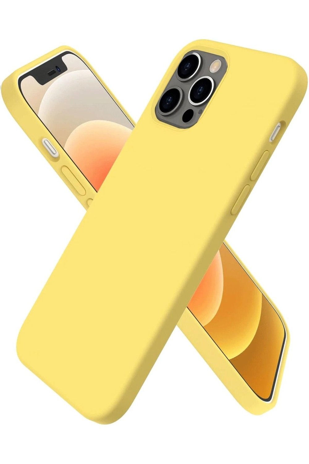 Mey İthalat®  iPhone 12 Pro Max Kılıf First Silikon - Sarı