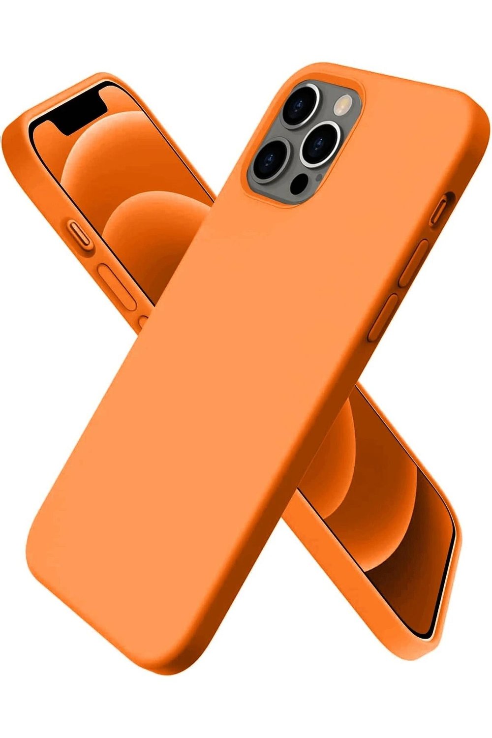 Mey İthalat®  iPhone 12 Pro Max Kılıf First Silikon - Turuncu