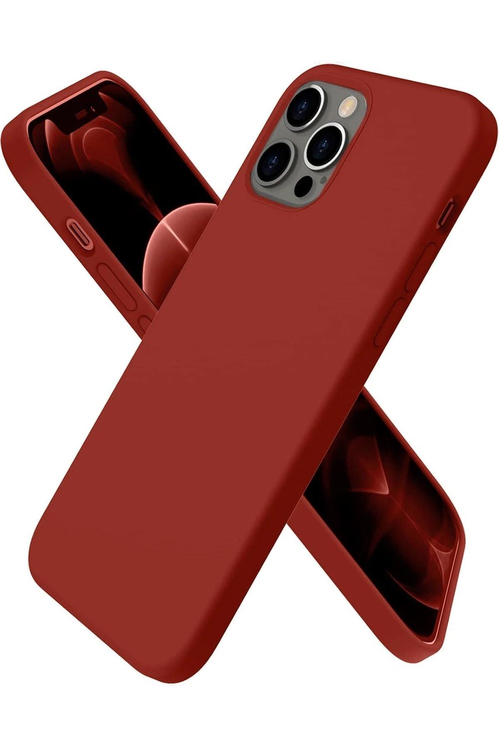 Mey İthalat®  iPhone 12 Pro Max Kılıf First Silikon - Bordo