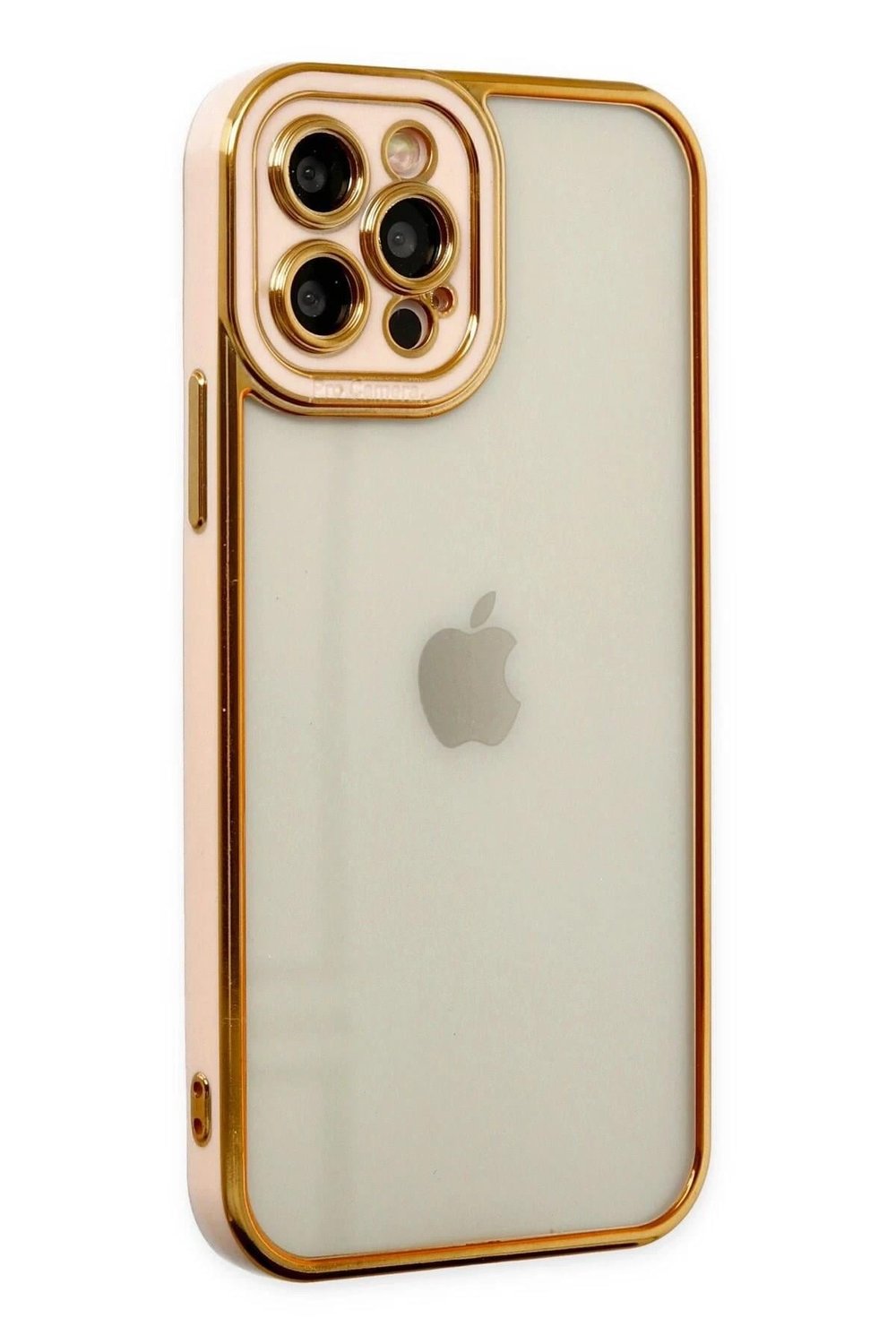 Mey İthalat®  iPhone 12 Pro Max Kılıf Liva Lens Silikon - Rose